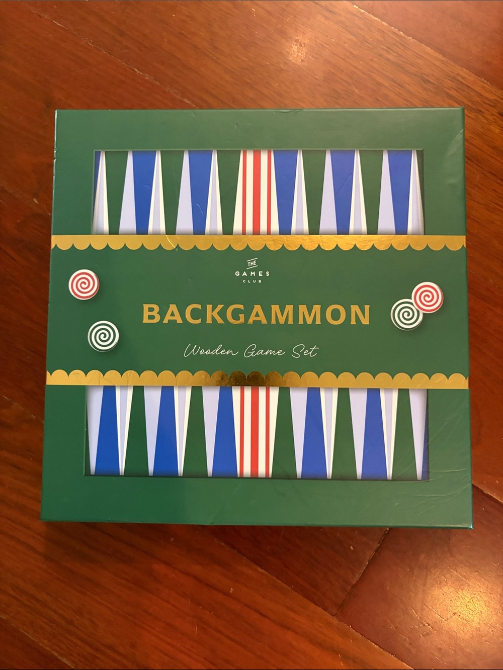Green Backgammon Wooden Game Set